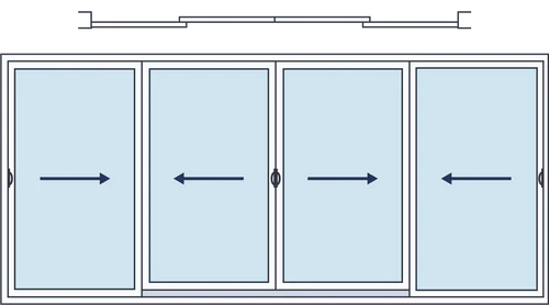 Aluminium Sliding Door 6000x2100 | 4 panels