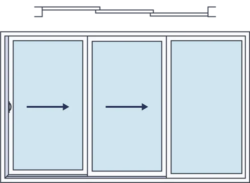 Aluminium Sliding Door 3000x2100 | 3 panels
